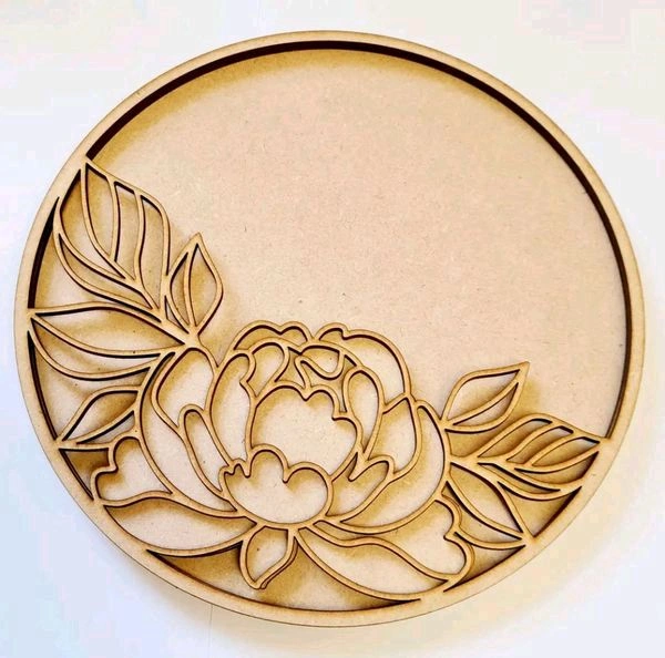 Floral Nameboard Double Layer - 12", 4+4mm, Base Only