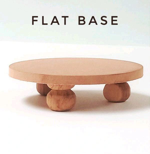 Round Chowki-round wood Legs - 6", Grooved Curve Edge