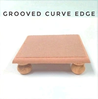 Square Chowki- Round Wood Legs - 8/8", 8mm, Flat Base