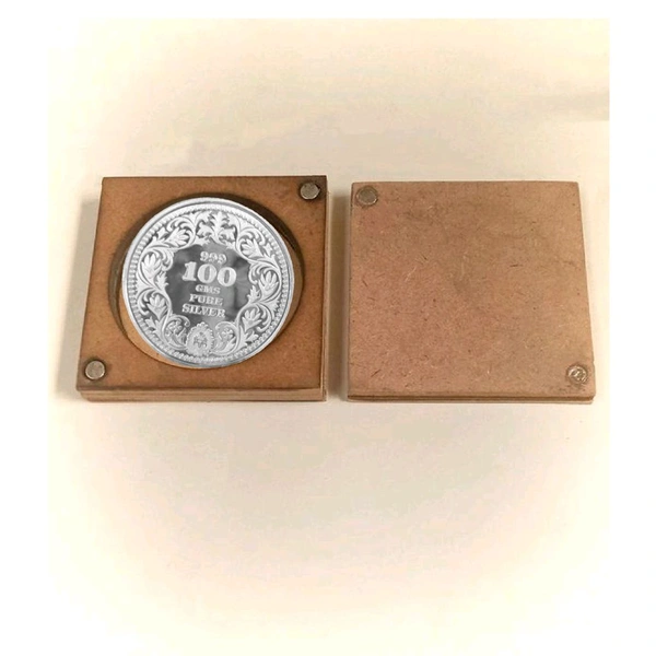 Silver Coin / Kumkum -Sliding Box - 2.5", 22mm, 1pc