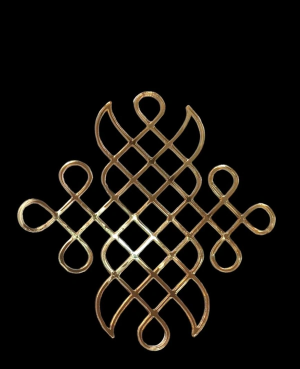 Kolam Cut Out -4 - 4", 2.5mm, Gold Acrylic