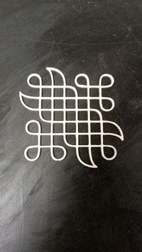 Kolam Cut Out -4 - 4", 2.5mm, Gold Acrylic