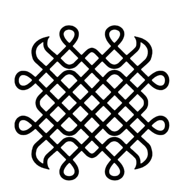 Kolam Cut Out -8 - 4", 2.5mm, Gold Acrylic