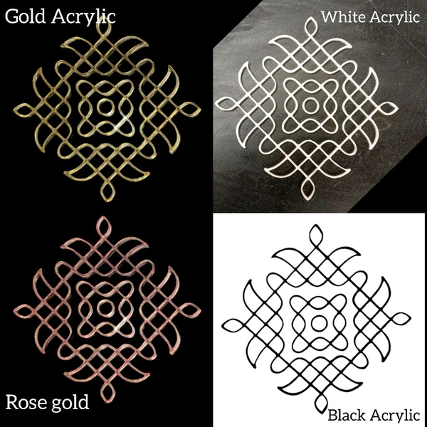 Kolam Cut Out -11 - 4", 2.5mm, Gold Acrylic