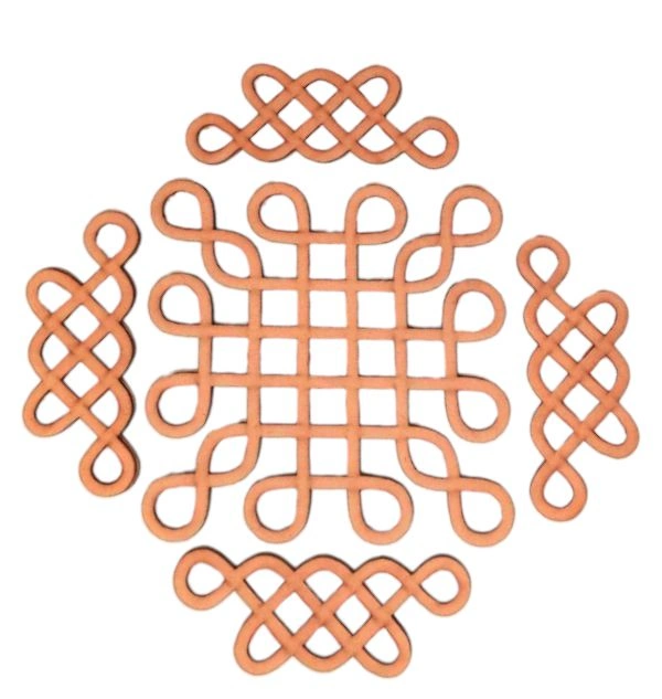 Kolam Cut Out -11 - 4", 2.5mm, Black Acrylic