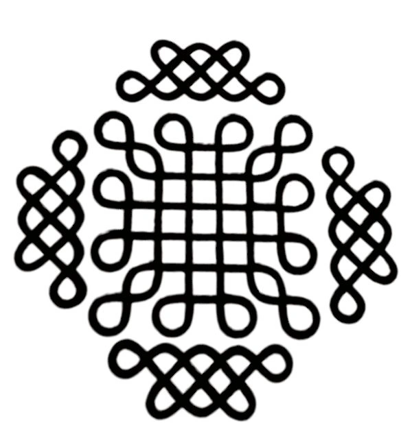 Kolam Cut Out -11 - 4", 2.5mm, Black Acrylic