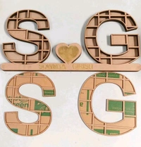 Couple /2 Names Miniature Shadow Box - 6" Each Letter