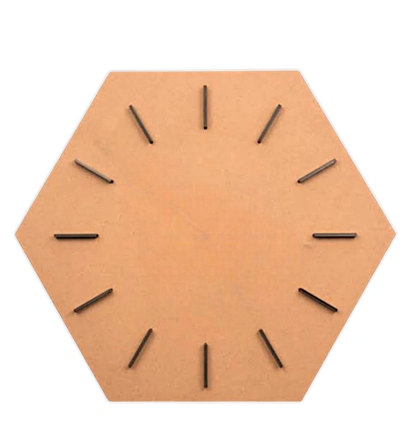 Hexagon Mdf Clock + Acrylic Numbers - 15"