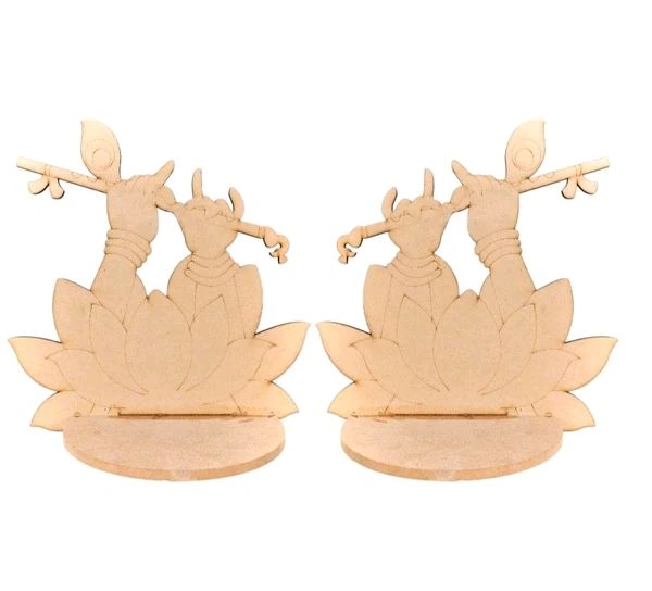 Krishna Flute Diya Stand Pair - 10/10/3"