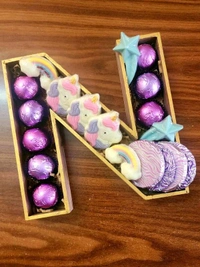 Monogram Alphabet Choclate Hamper Fillable Basket - 8", A