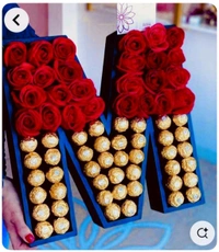 Monogram Alphabet Choclate Hamper Fillable Basket - 10", A