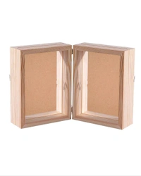 Pinewood Book Frame- Both Side Preservation - 8/6/1.5", Transparent Acrylic Base