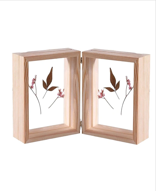 Pinewood Book Frame- Both Side Preservation - 10/8/1.5", Transparent Acrylic Base