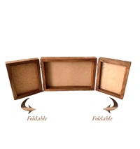 Sagwan/ Teakwood 3 Foldable Book Frame - 18/6" Total, Middle Frame Mdf Base, pinewood