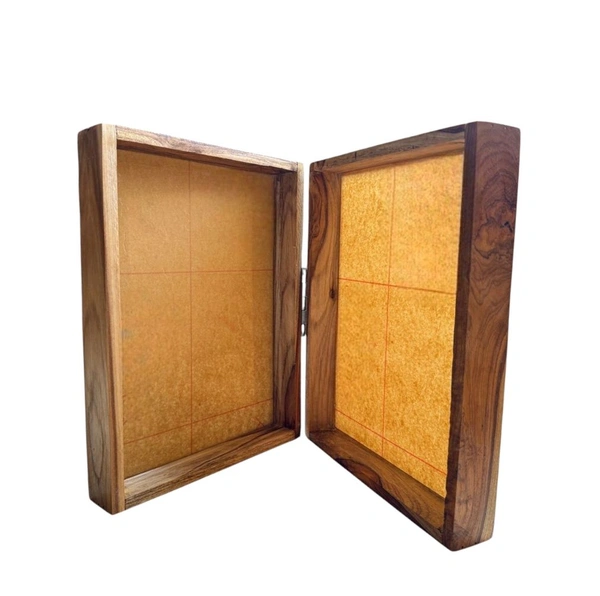 Teakwood Book Frame - 8/6/1.5", Both Side Transparent Acrylic