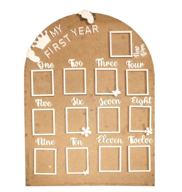 Baby One Year Frame - Mdf+ Acrylic - 18/13", Mdf + White Acrylic