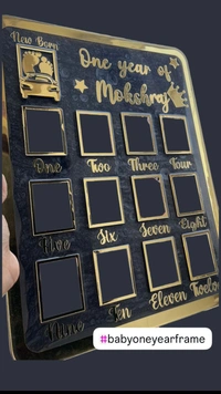 Baby One Year Frame - Mdf+ Acrylic - 18/13", Mdf + Golden Acrylic