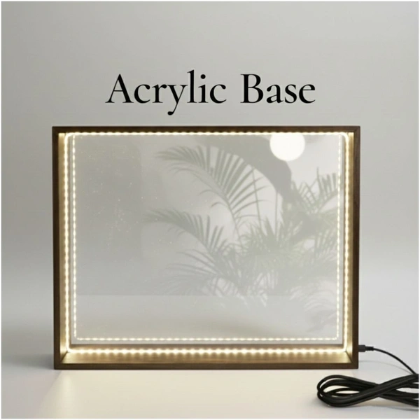 LED Teakwood Preservation Frame - Acrylic Base - 15/15/1"