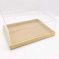 Pinewood Acrylic Wedding Invitation Card Display Box - 12/8/4 inches
