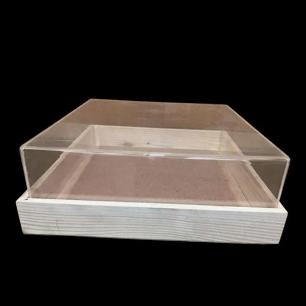 Pinewood Acrylic Wedding Invitation Card Display Box - 12/12/4"