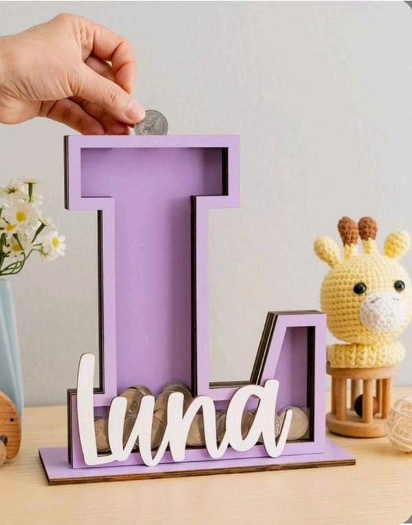 Alphabet Monogram Piggy Bank - 1 Name