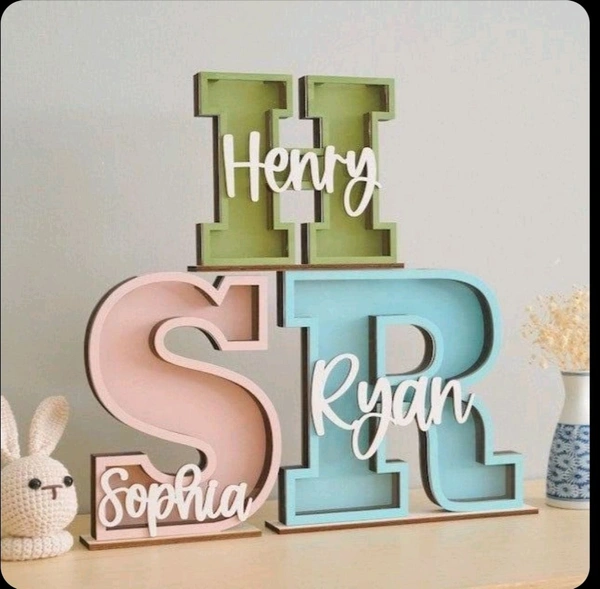 Alphabet Monogram Piggy Bank - 1 Name