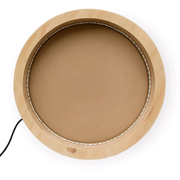 Pinewood Round LED Wooden Varmala Preservation Frame - 12", Mdf Base