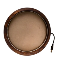 Round Teak Finish Pinewood Preservation Frame - 8", Mdf Base