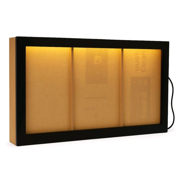 Long Horizontal Mdf Shadow Box - With Acrylic Border - Black