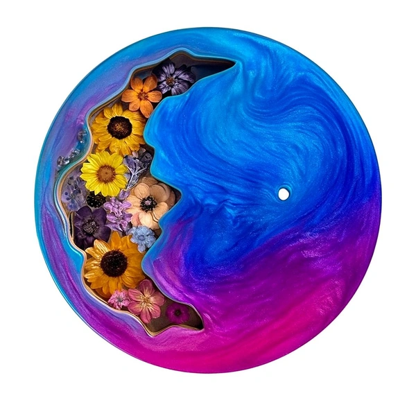 Geode/ Agate Flower Preservation Mdf Clock Base - 16 Inch, 40mm