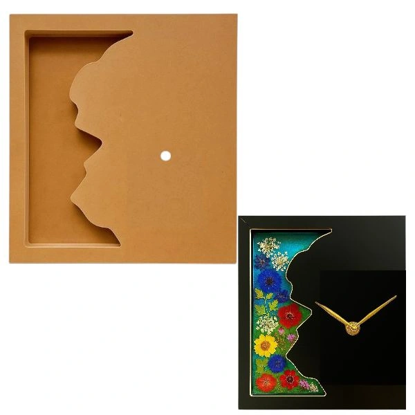 Geode/ Agate Flower Preservation Mdf Clock Base - 16 Inch, 24mm