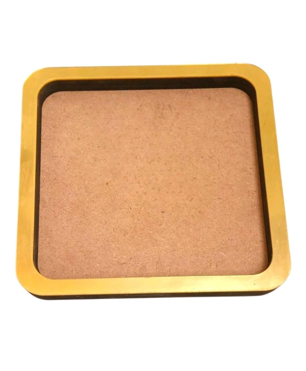 Square Preservation Frame With Golden Border - 10", Depth-12mm