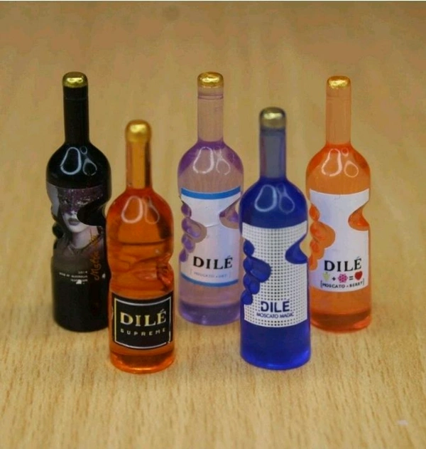Miniature Wine Bottles - 5 pcs