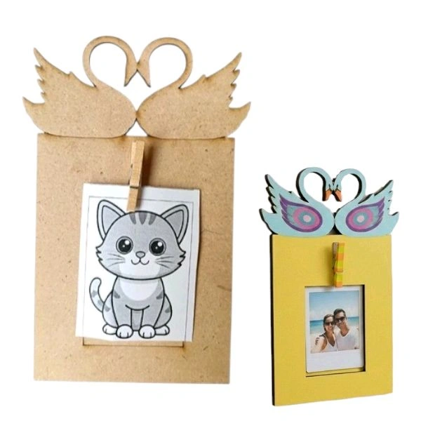 Swan Couple Mdf Photo Fridge Magnet - 5 pcs