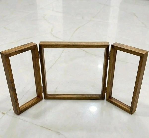Teakwood Sagwan 3 Part Foldable Frame - 9/6/2.5"