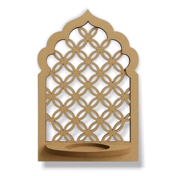 Mini Mdf Jharokha/Mdf Diya Stand - 6/4/2.25", 5 pcs