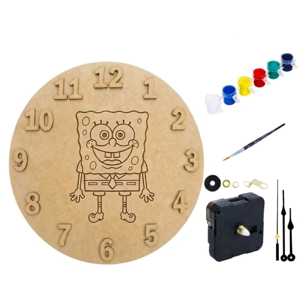 Kids clock DIY Kit-spong bob theme - 10 inch, 4+2.5 mm, 1 set