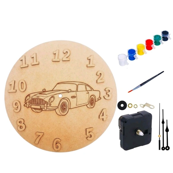 Kids clock DIY Kit-car theme - 10 inch, 4+2.5 mm, 1 set