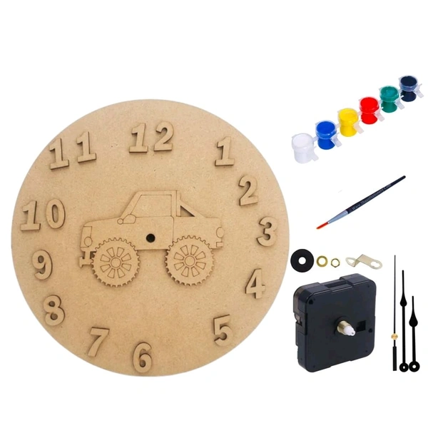 Kids clock DIY Kit-car theme - 10 inch, 4+2.5 mm, 1 set