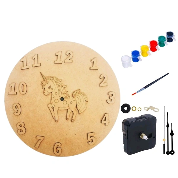 Kids clock DIY Kit-unicorn theme - 10 inch, 4+2.5 mm, 1 set