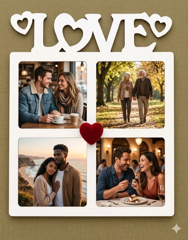 Couple Love Photo Fridge Magnet- White Acrylic - 25 pcs