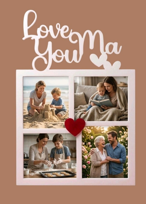 Mother Photo Fridge Magnet- White Acrylic - 25 pcs
