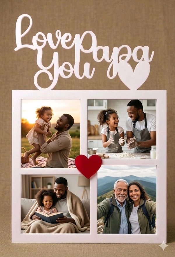 Father Photo Fridge Magnet- White Acrylic - 25 pcs