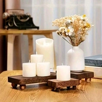 3-pack Wooden Display Risers, Stand for Figurines, Collectibles, Wooden Chowki