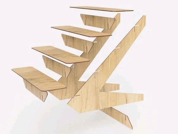 4 Layer Counter Display Stand Set Of 3 Sizes/ Wooden Store Shelves