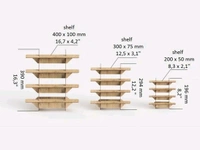 4 Layer Counter Display Stand Set Of 3 Sizes/ Wooden Store Shelves