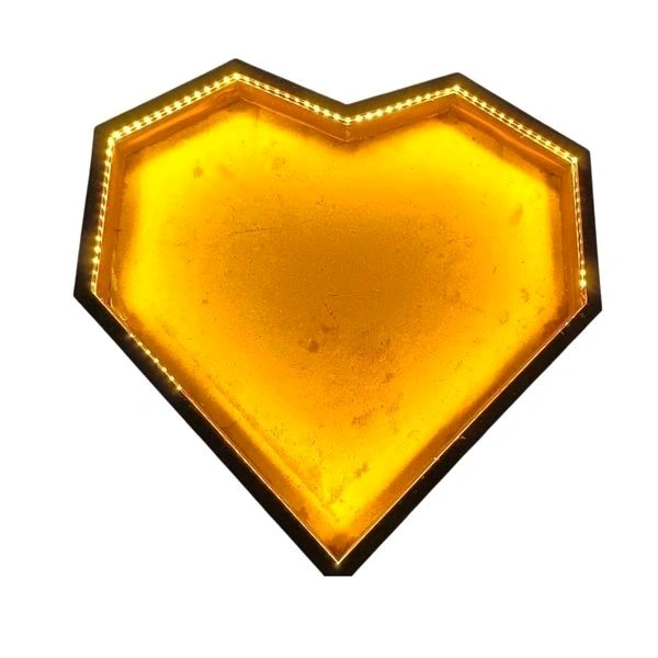 Teakwood Heart Resin Preservation Frame - 8/7/1.25 inch, MDF Base