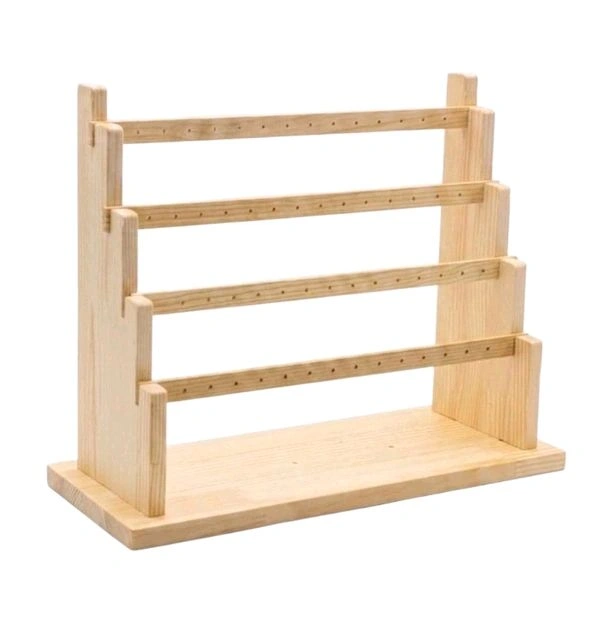 4-Tier Wooden Earrings Display Stand