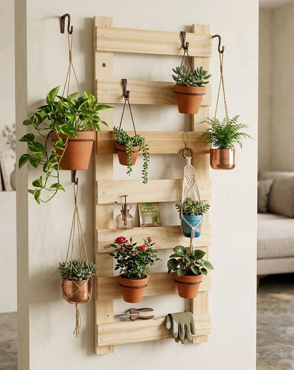 Pinewood Slatted Ladder For Display - 24/8 inch( LxW)