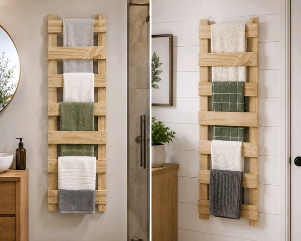 Pinewood Slatted Ladder For Display - 24/24 inch